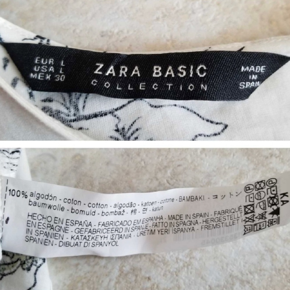 Zara Roadtrip Vacay Drawn Desert Print Side Tie Short Sleeve Top - Picture 5 of 5